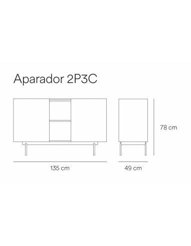 Aparador Teulat OTTO 130 x 45. MDF areia e...