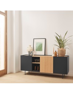 Teulat aparador OTTO 180 x 45. MDF gris antracita y... 2