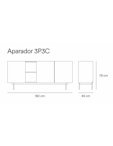 Teulat aparador OTTO 180 x 45. MDF teja y...