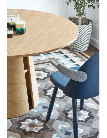 MESA REDONDA MINIMALISTA Teulat CEP 137, cor Carvalho natural.