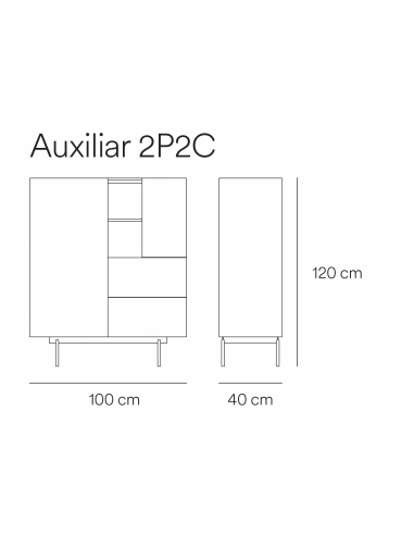 Teulat mueble auxiliar alto OTTO 100 x 40. MDF...