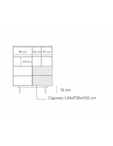 Teulat mueble auxiliar alto OTTO 100 x 40. MDF...