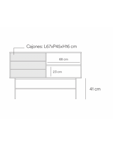 Teulat aparador NUBE 140 x 45, MDF lacado negro...