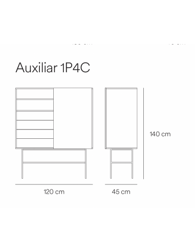 Móvel auxiliar alto Teulat NUBE 120 x 45, MDF...
