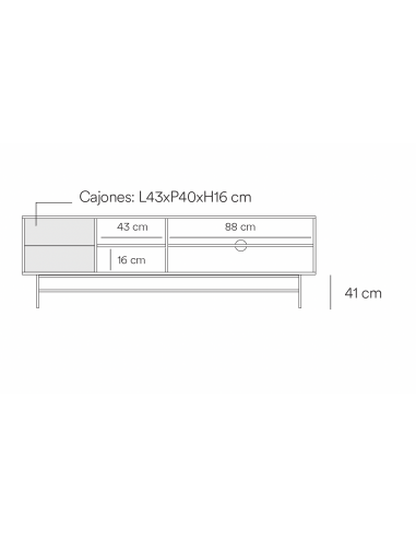 Teulat mueble de Tv NUBE 180 x 40, MDF lacado...