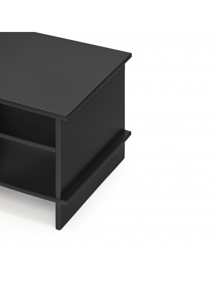 TEULAT INARI Mesa de cabeceira japonesa 54 x 40, 2 PRATELEIRAS, lacada preto