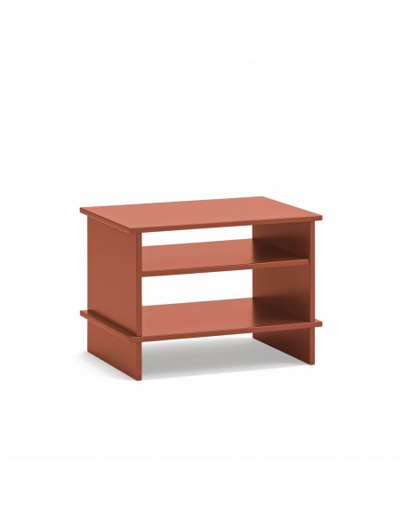 TEULAT INARI Mesa de cabeceira japonesa 54 x 40, 2 PRATELEIRAS, lacada telha