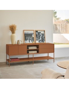 Teulat Platt Mueble TV minimalista 175 x 45, MDF lacado Teja 2