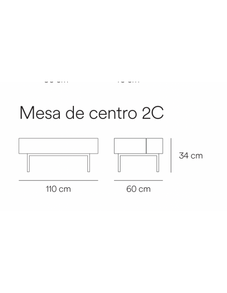 Teulat Mesa de centro Arista 110x60, lacado preto.