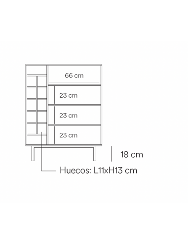 TEULAT MÓVEL AUXILIAR ARISTA, GARRAFEIRA BORDEAUX.