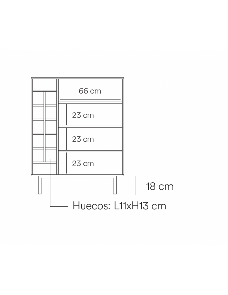 TEULAT MÓVEL AUXILIAR ARISTA, GARRAFEIRA BORDEAUX.