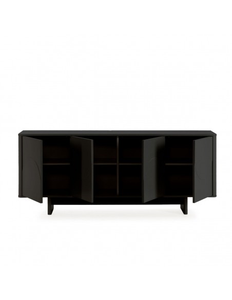 Aparador minimalista SOLEI 180 x 75, MDF lacado en negro