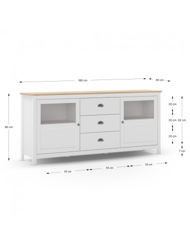 Aparador mediterráneo MISTI 180 x 80, madera...