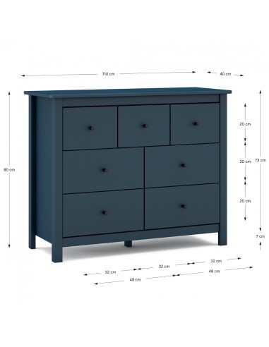 Cómoda mediterránea MISTI 110 x 80, 7 cajones,...