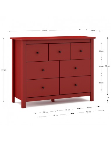 Cômoda mediterrânea MISTI 110 x 80cm, 7...