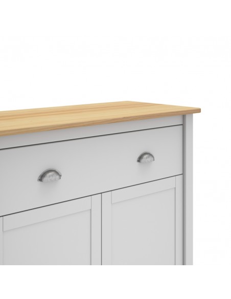 Móveis auxiliares MISTI Mediterrâneo 90 x 110, madeira de pinho encerado e branco