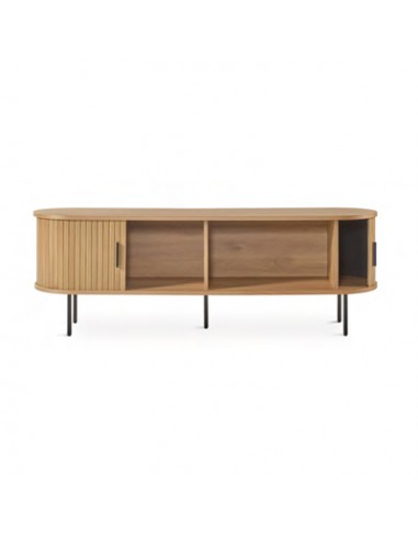 Mueble TV URSE 180 x 40, madera natural y metal...