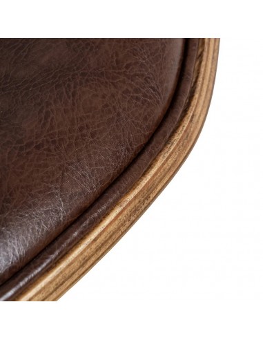 Silla de comedor TOKIO en símil piel marrón y...