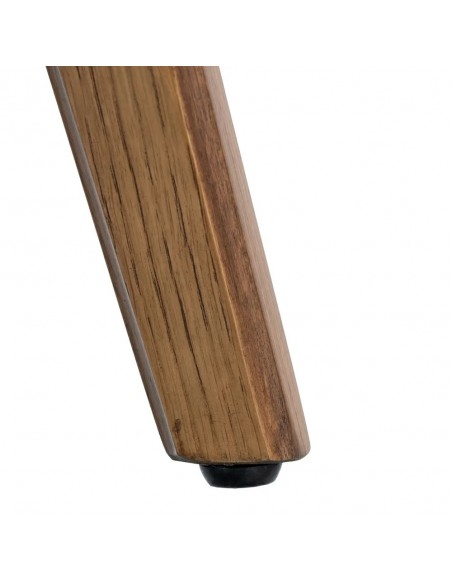 Silla de comedor TOKIO en símil piel marrón y madera curvada color nogal