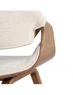 Silla de comedor TOKIO en tejido crema y madera curvada... 2