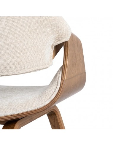 Silla de comedor TOKIO en tejido crema y madera...