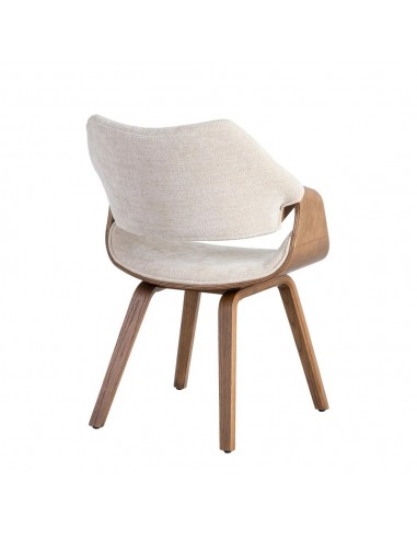Silla de comedor TOKIO en tejido crema y madera...
