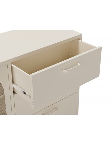 Aparador metálico minimalista Diora crema 140,...