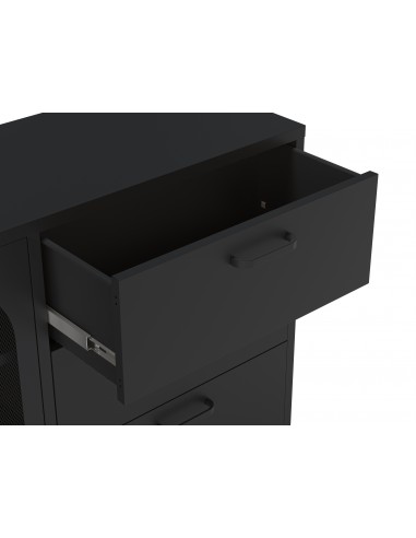 Aparador minimalista em metal Diora preto 140,...