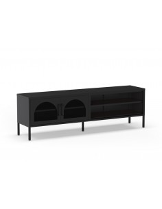 Mueble de TV metálico Moderno Diora Negro 160 cm, 2...