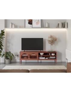 Móvel de TV moderno em metal Diora Terracota 160cm, 2... 2