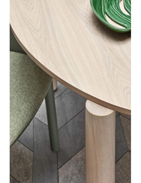 MESA REDONDA TEULAT ATLAS 120, COR NATURAL CINZA