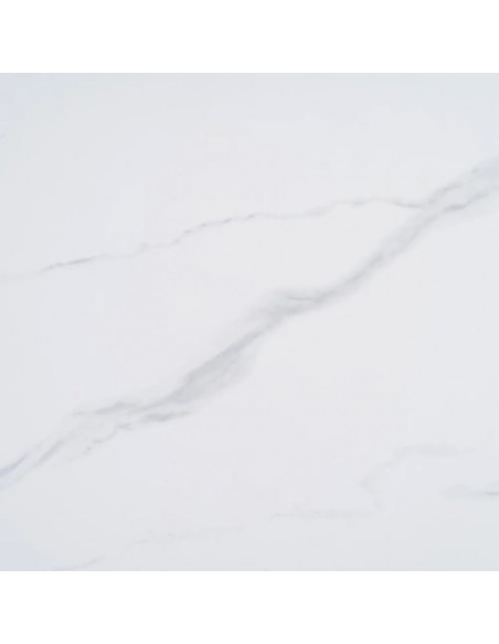 Mesa redonda Oda 100 cm. Porcelânico e metal lacado branco.