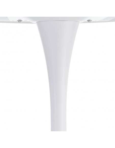 Mesa redonda Oda 100 cm. Porcelánico y Metal lacado blanco.