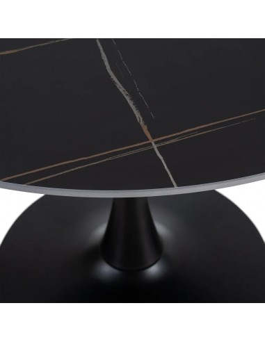 Mesa redonda Oda 100 cm. Porcelánico y Metal...