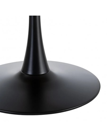 Mesa redonda Oda 100 cm. Porcelánico y Metal lacado negro.