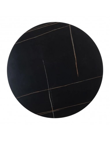 Mesa redonda Oda 100 cm. Porcelânico e metal...