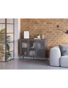 Aparador minimalista LAYNA em metal, cor mocha, 120 cm,... 2