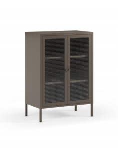 Mueble auxiliar metálico minimalista LAYNA moca 70x100, 2...