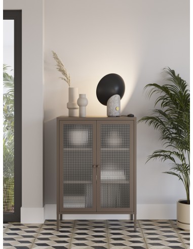 Mueble auxiliar metálico minimalista LAYNA moca...