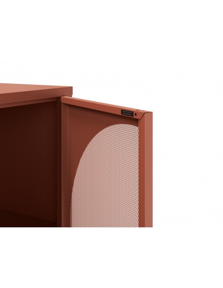 Aparador metálico minimalista TAYRA terracota 160 cm con 4 puertas