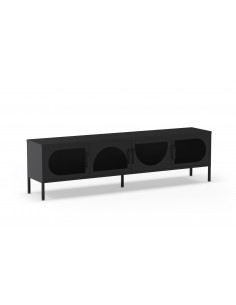 Mueble de TV metálico minimalista TAYRA negro 180 cm con...