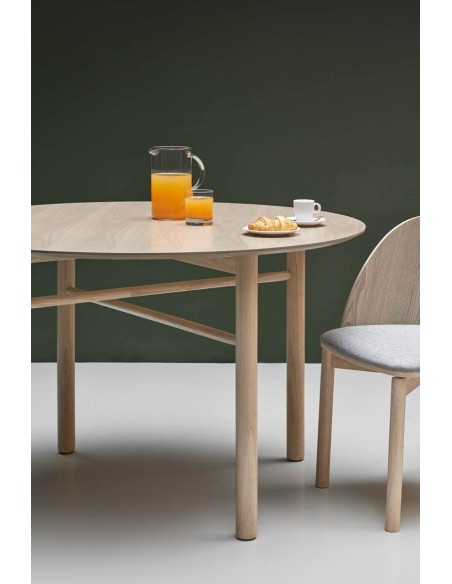 MESA REDONDA TEULAT JUNCO 120, COR NATURAL CINZA