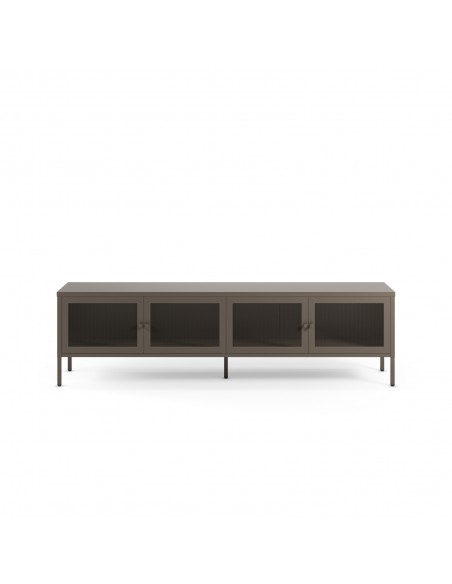 Mueble de TV metálico minimalista FAYNA en moca, 160 cm con 4 puertas