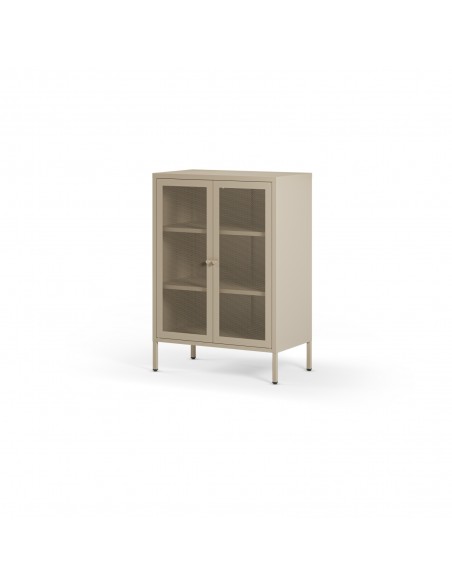 Mueble auxiliar metálico minimalista FAYNA arena 70x100 cm con 2 puertas