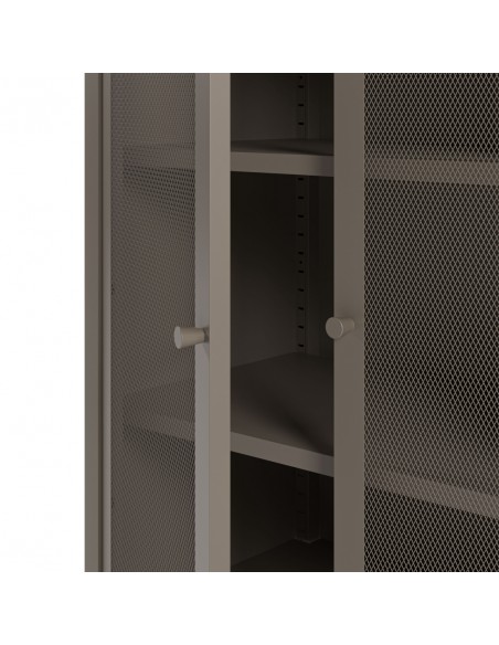 Mueble auxiliar metálico minimalista FAYNA moca,70x100 cm con 2 puertas