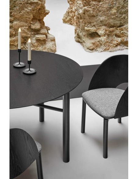 MESA REDONDA TEULAT JUNCO 120, COR PRETA