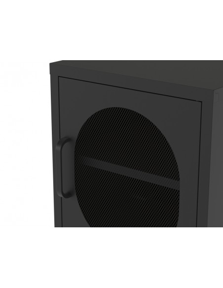 Mesita de noche metálica negro minimalista DIORA 40x60 con 1 puerta reversible