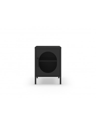 Mesita de noche metálica negro minimalista...