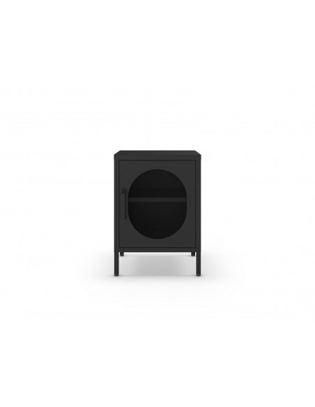 Mesita de noche metálica negro minimalista DIORA 40x60 con 1 puerta reversible