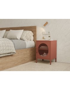 Mesita de noche metálica terracota minimalista DIORA... 2